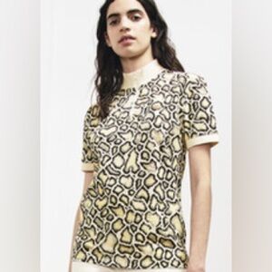 Lacoste x Opening Ceremony Snake Print Cotton Zip Short Sleeve Top.